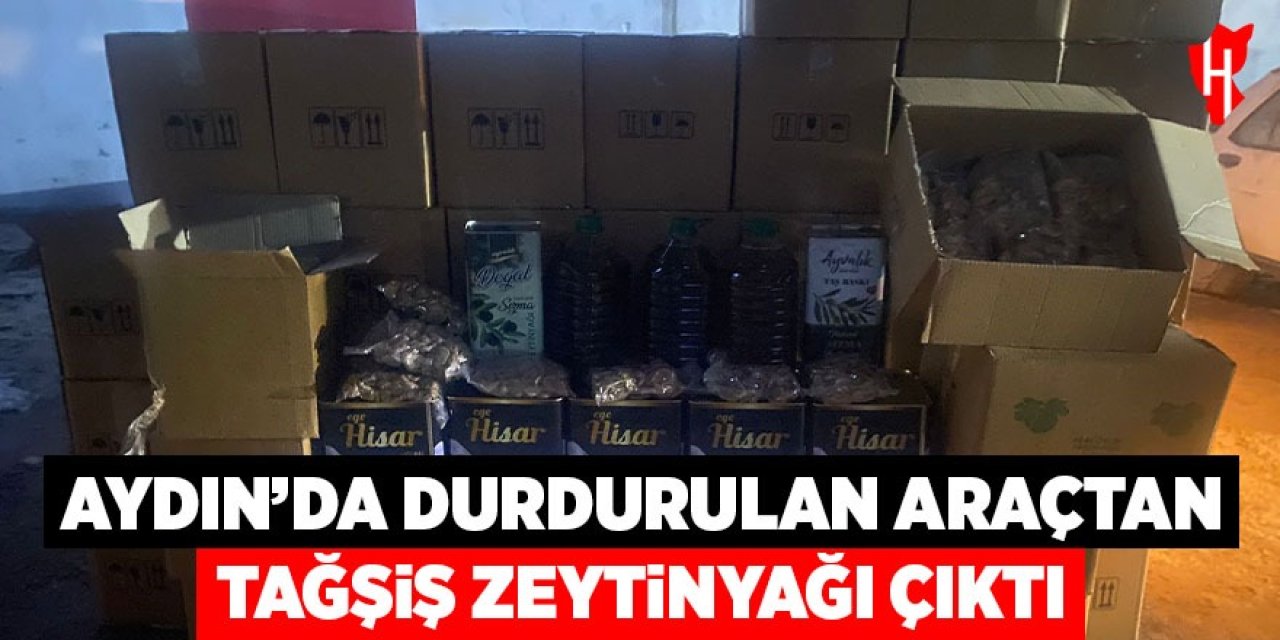 Aydın'da durdurulan araçtan litrelerce tağşiş zeytinyağı çıktı