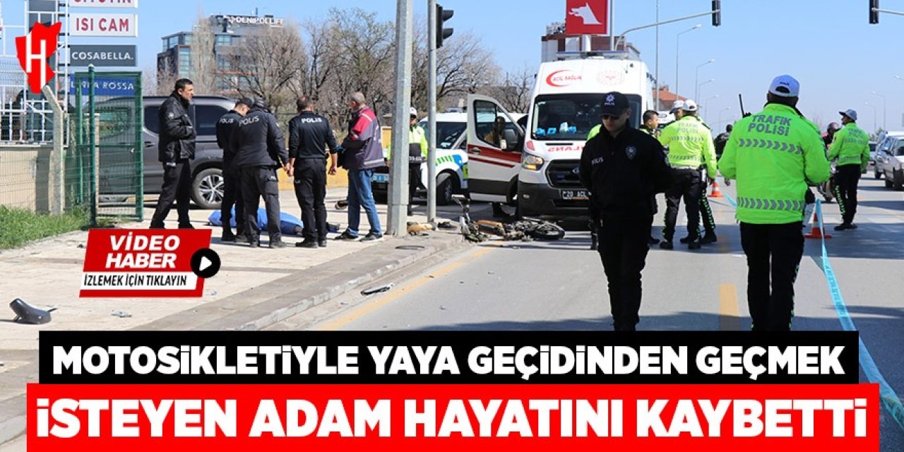 Motosikletiyle yaya geçidinden geçmek isteyen adamın hayatını kaybettiği kaza anları ortaya çıktı