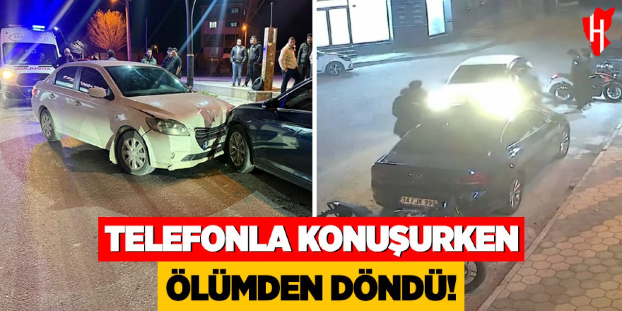 Telefonla konuşurken ölümden döndü