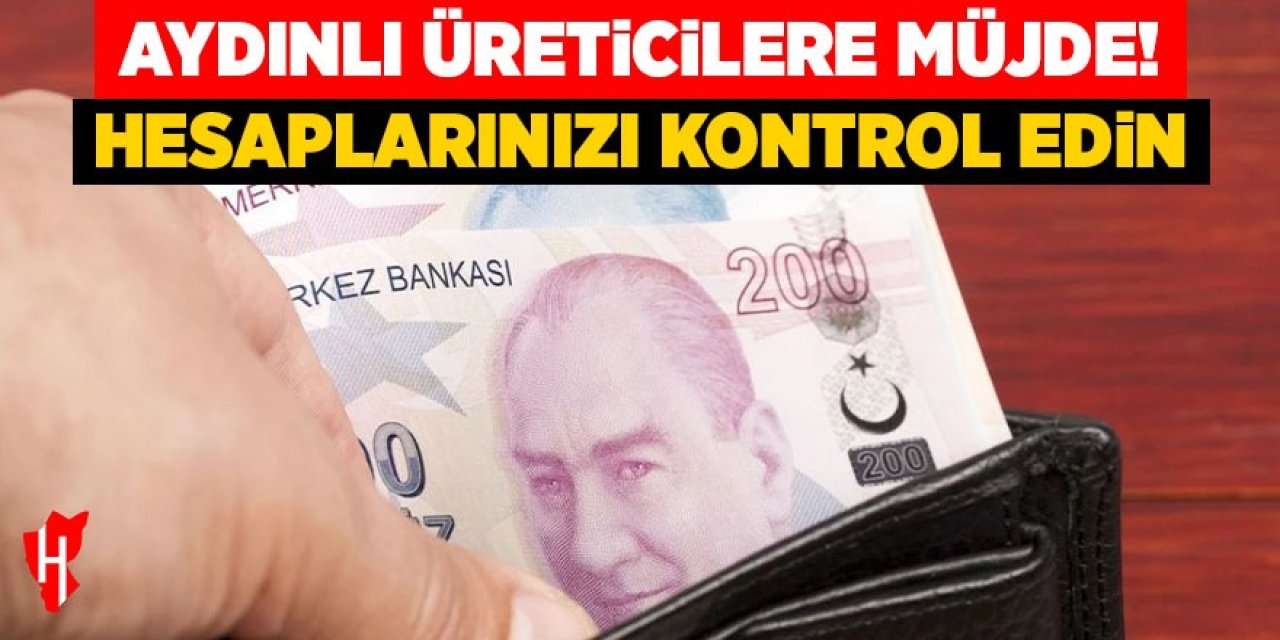 Aydınlı üreticilere müjde! Hesaplarınızı kontrol edin