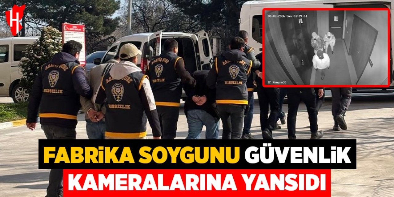 Fabrika soygunu güvenlik kameralarına yansıdı