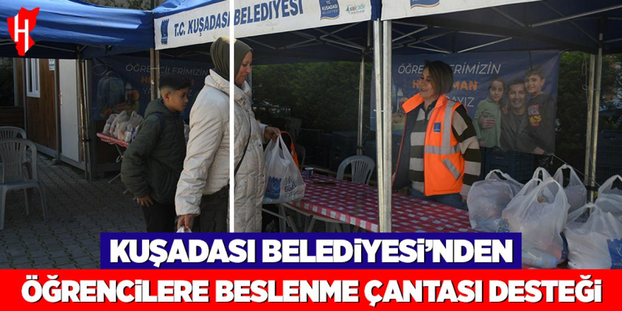 Kuşadası Belediyesi’nden öğrencilere beslenme çantası desteği