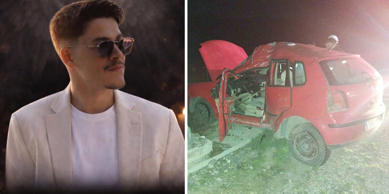 Yol kenarındaki levhaya çarpan 21 yaşındaki genç sürücü hayatını kaybetti