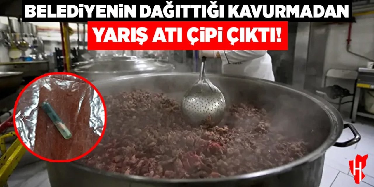 Belediyenin dağıttığı kavurmadan yarış atı çipi çıktı