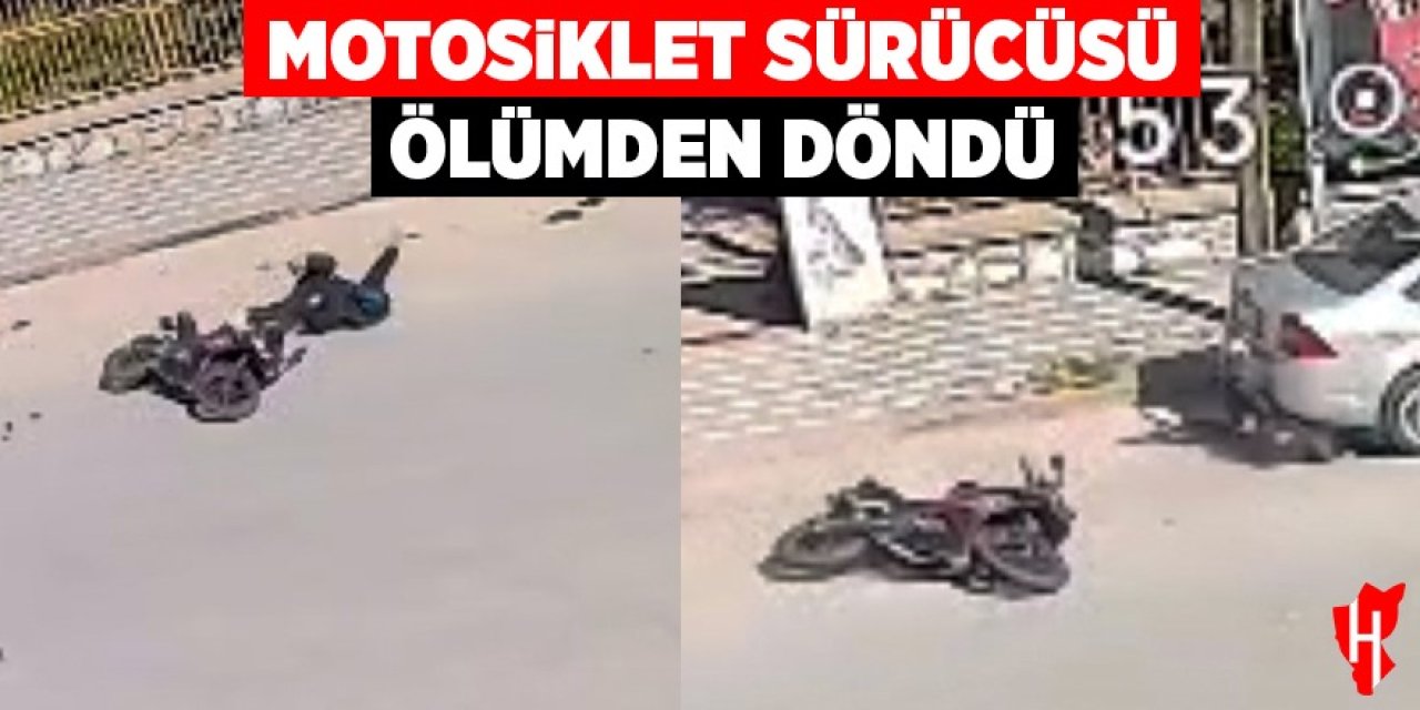 Motosiklet sürücüsü ölümden döndü