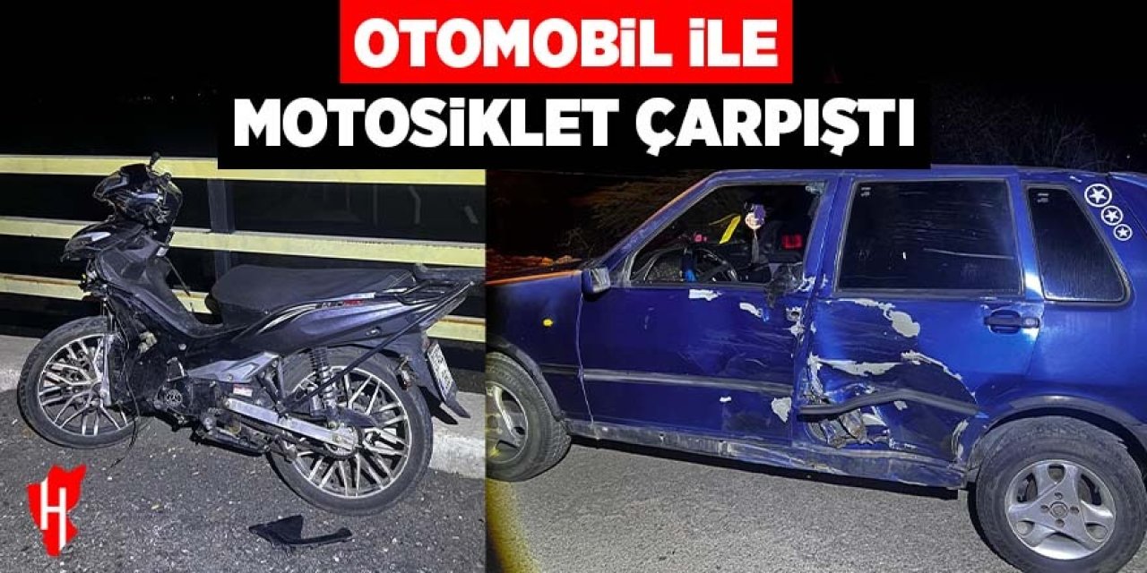 Otomobilin motosikletle çarpıştığı kazada 2 kişi yaralandı