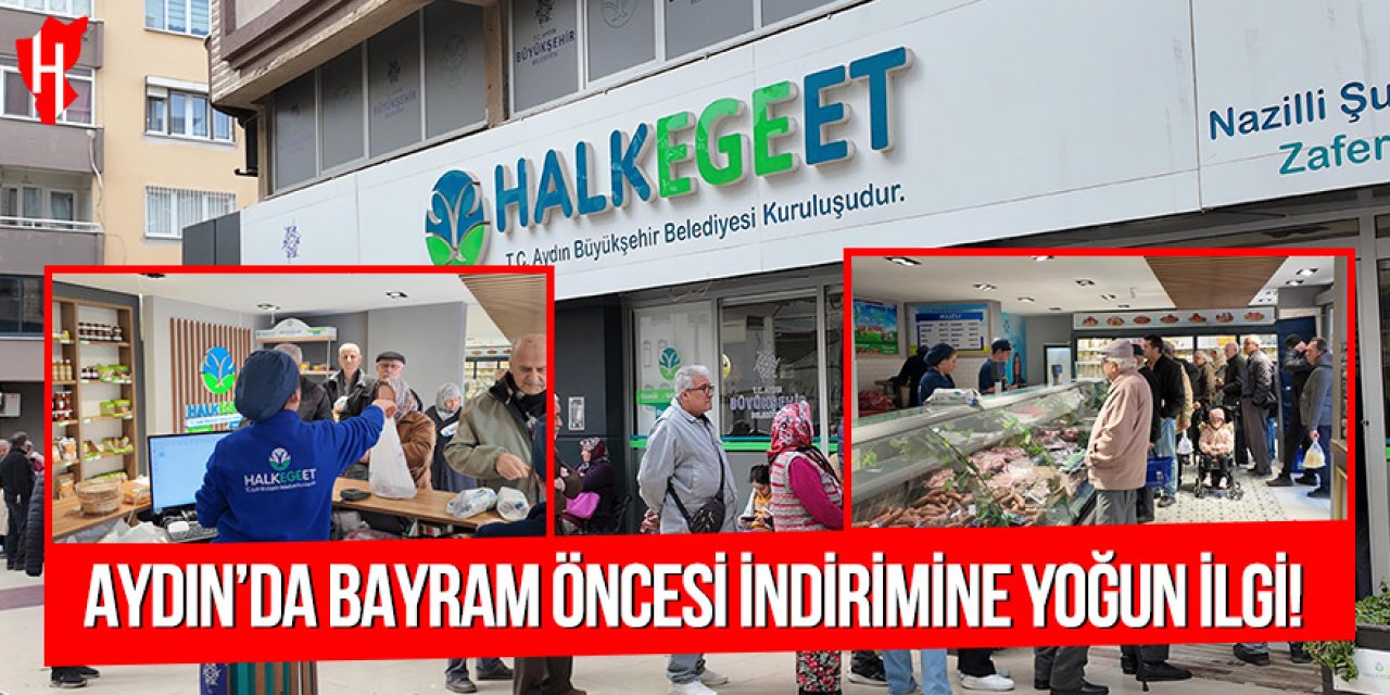 Aydın’da Halk Ege Et'te bayram öncesi indirime yoğun ilgi