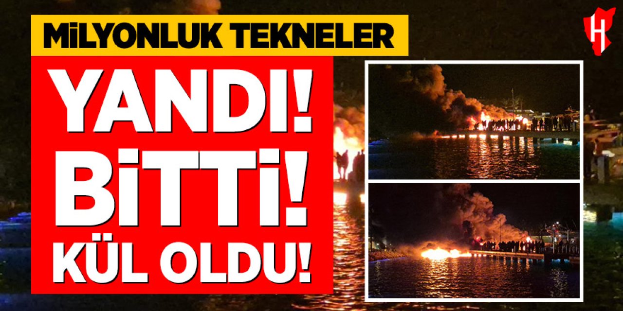 Marina yangınında 7 motoryat yanarak battı