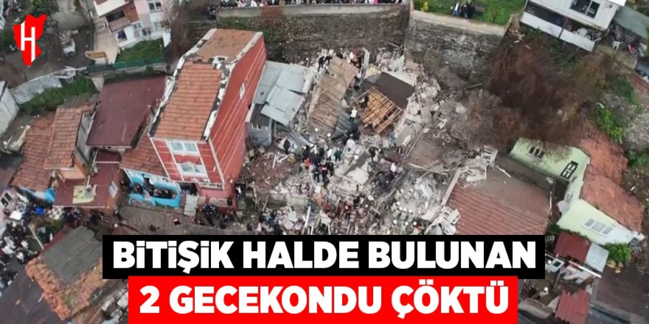 Bitişik halde bulunan 2 gecekondu çöktü