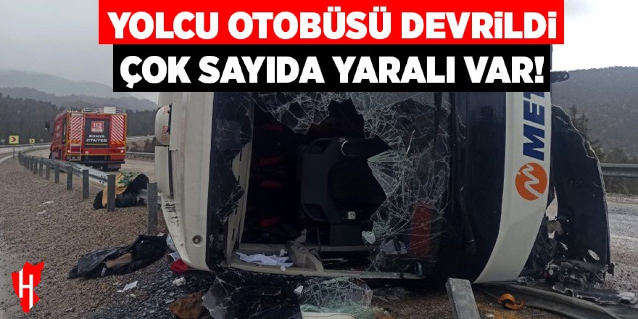 Yolcu otobüsü devrildi: 15 yaralı