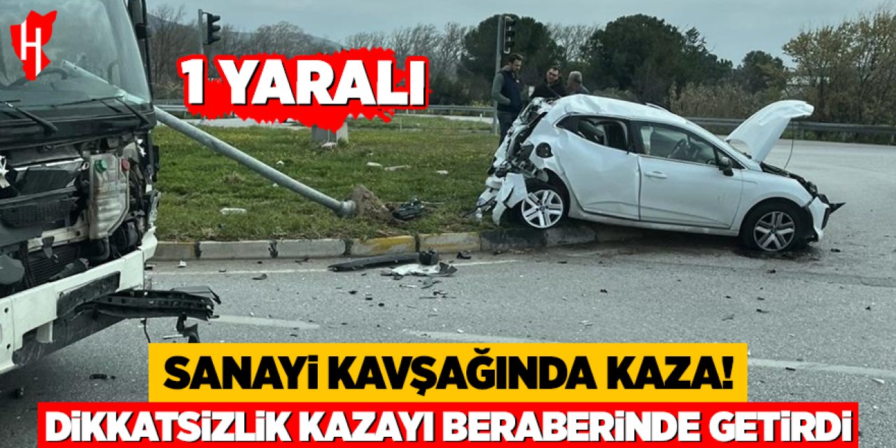 Sanayi kavşağında kaza: 1 yaralı