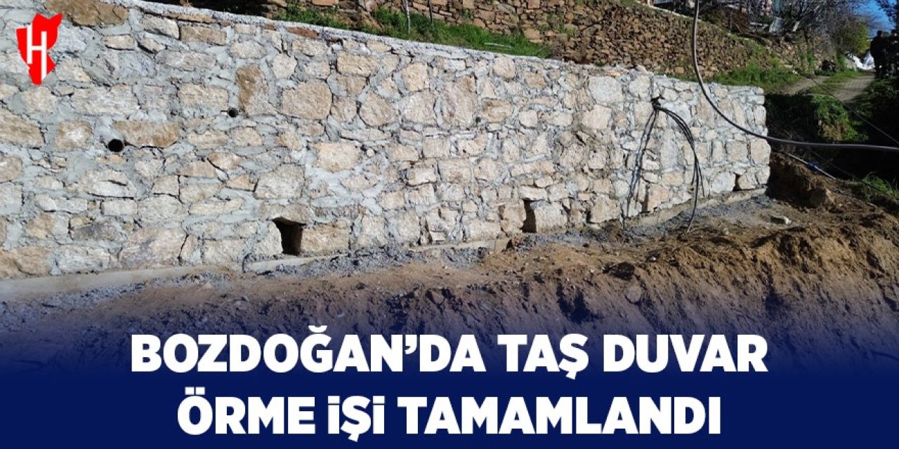 Bozdoğan’da taş duvar örme işi tamamlandı