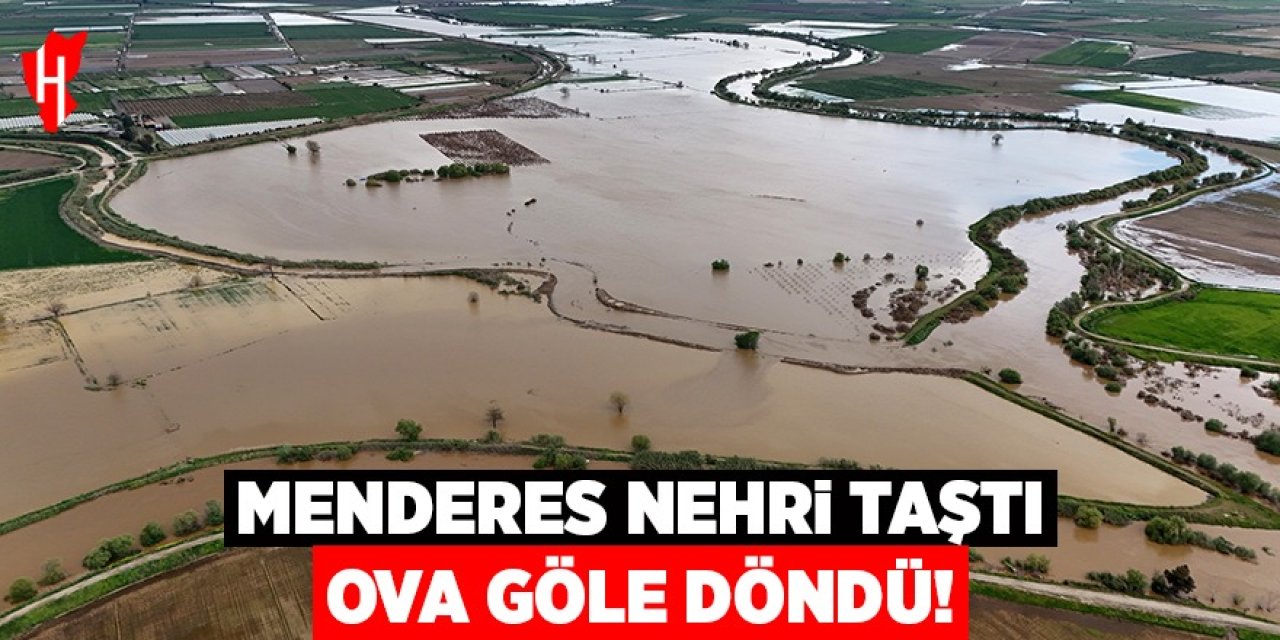 Sağanak yağış Menderes Nehri'ni taşırdı