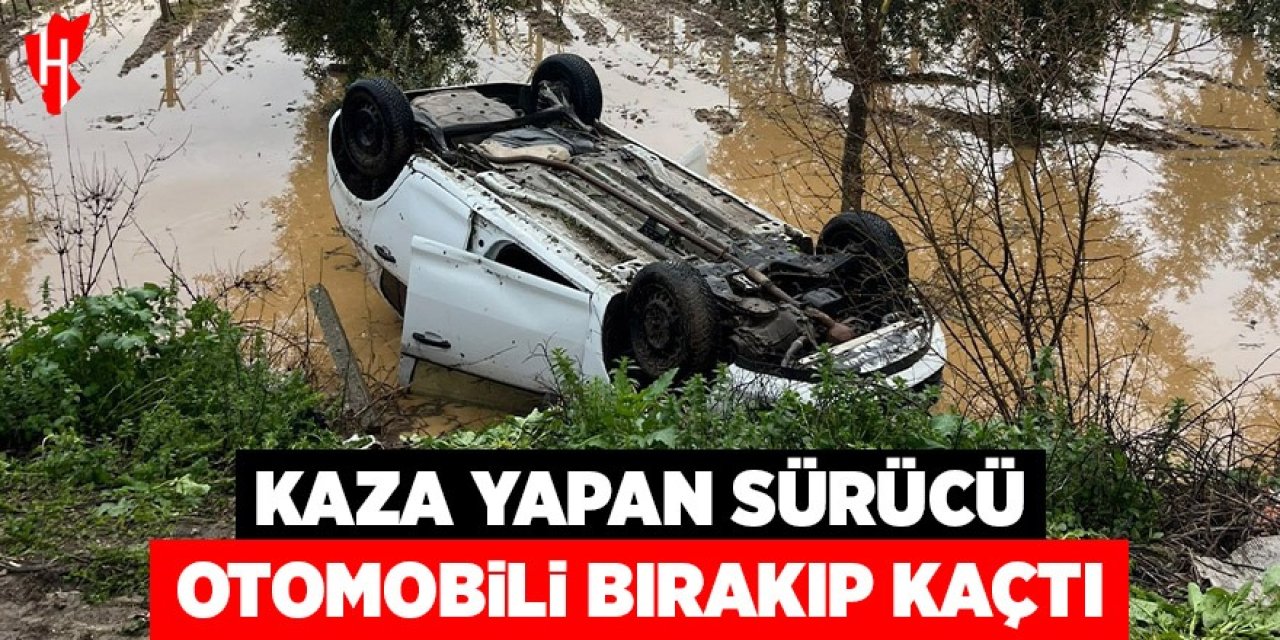 Kaza yapan sürücü otomobilini bırakıp kaçtı