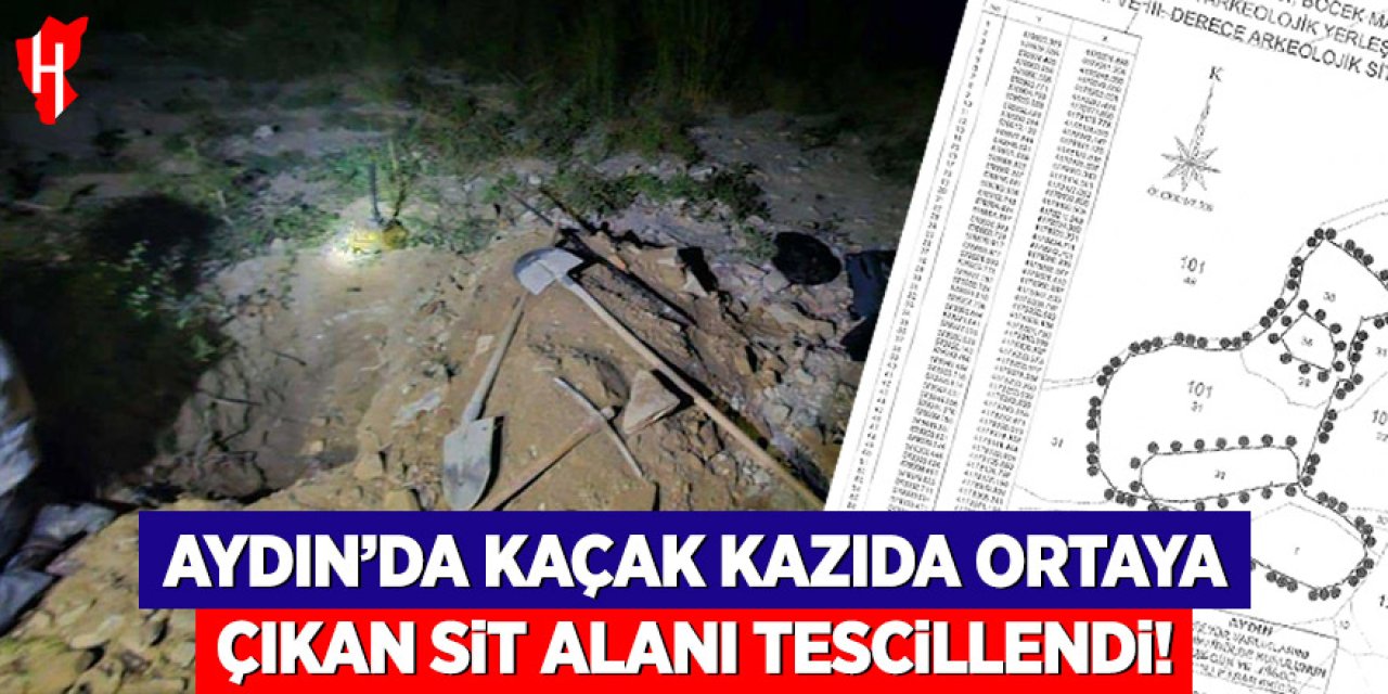 Aydın'da kaçak kazıda ortaya çıkan sit alanı tescillendi