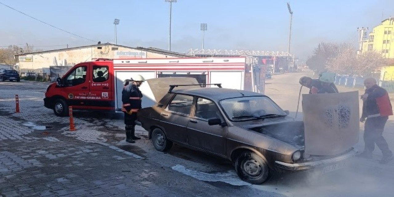 Araç yangını korkuttu