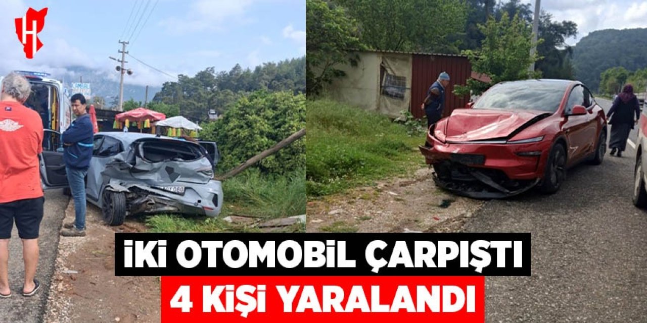 İki otomobil çarpıştı: 4 yaralı