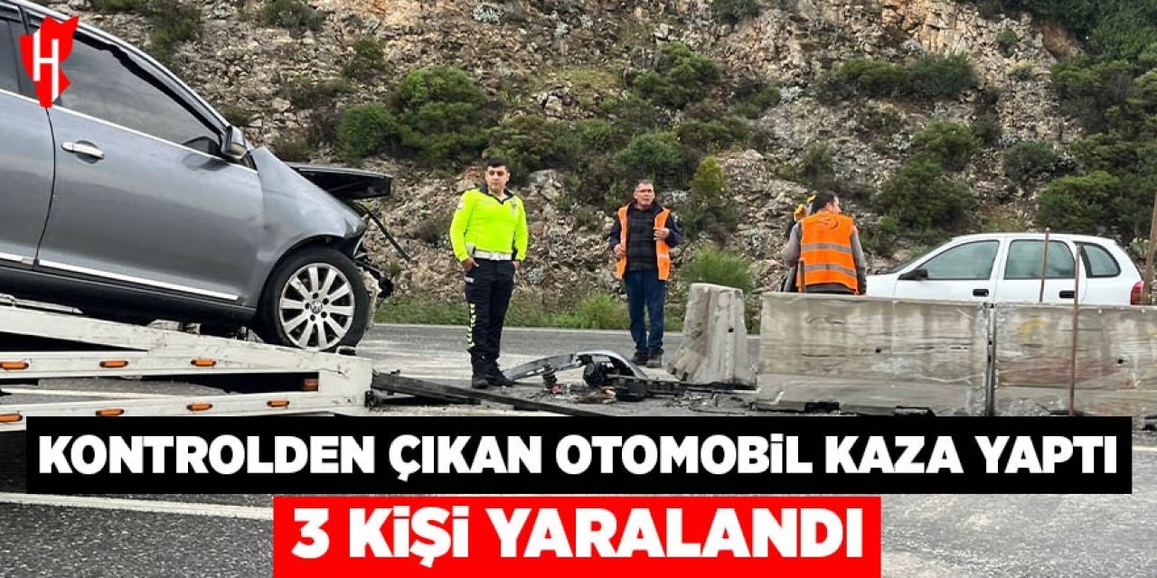 Kontrolden çıkan otomobil kaza yaptı: 3 yaralı