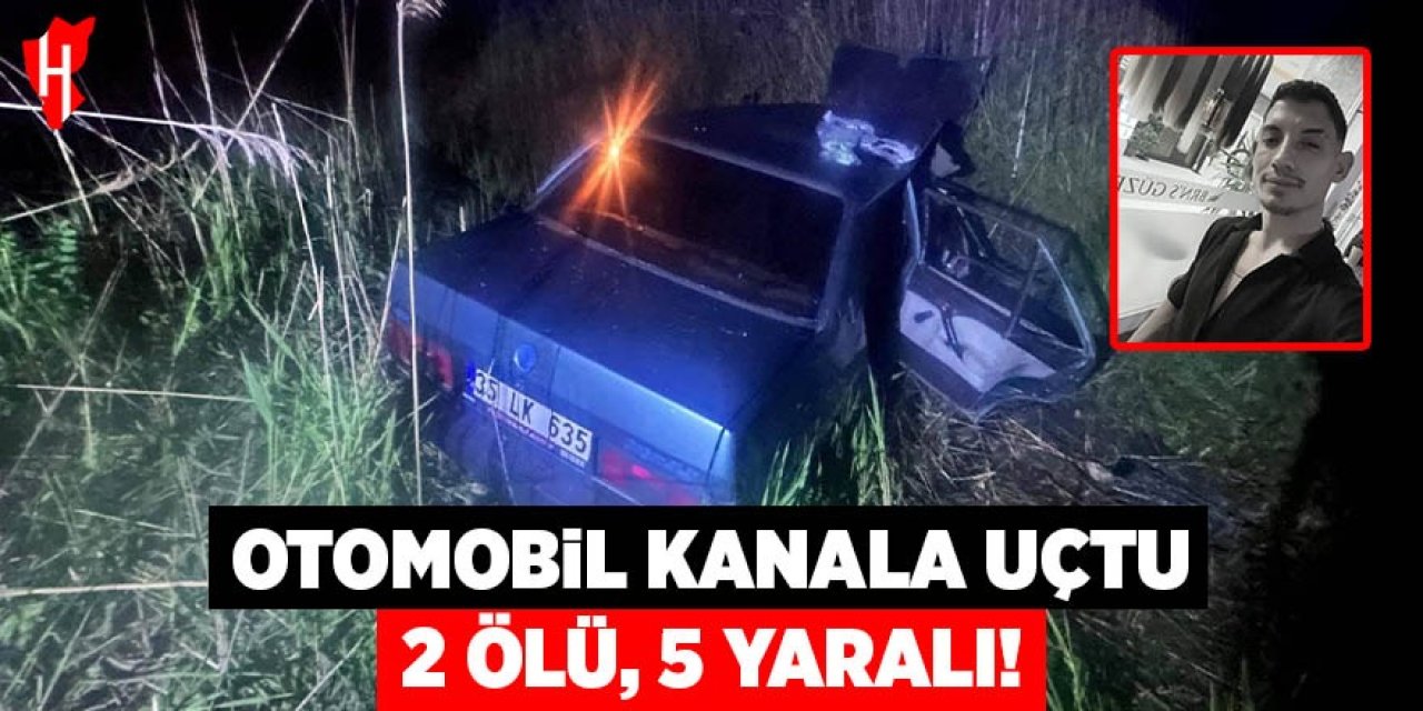 Otomobil kanala uçtu: 2 ölü, 5 yaralı