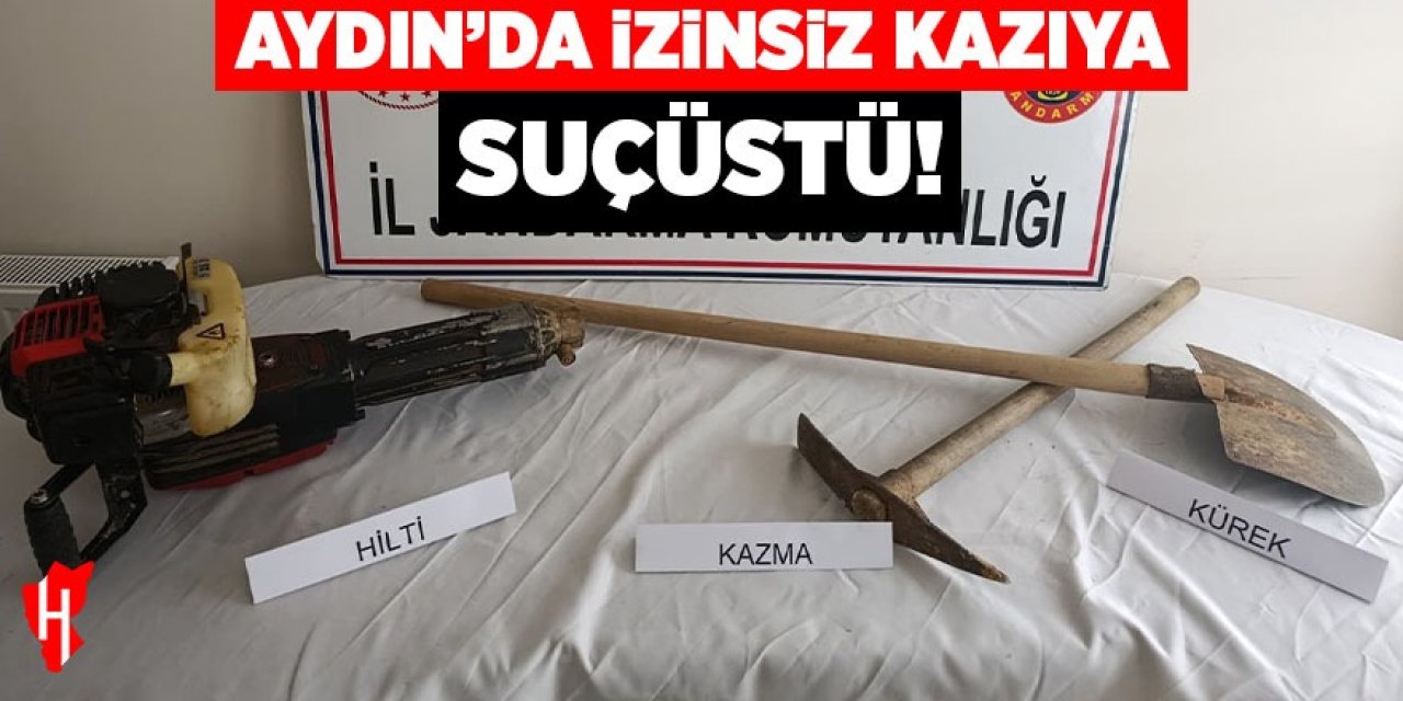 Aydın'da izinsiz kazı yaptı, suçüstü yakalandı