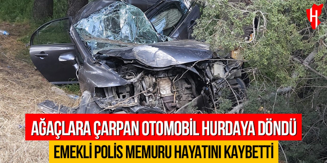 Ağaçlara çarpan otomobil hurdaya döndü: Emekli polis memuru hayatını kaybetti