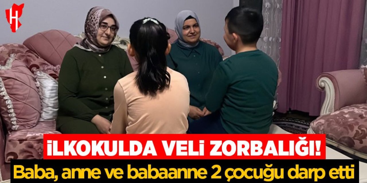 Baba, anne ve babaanne 2 çocuğu darp etti