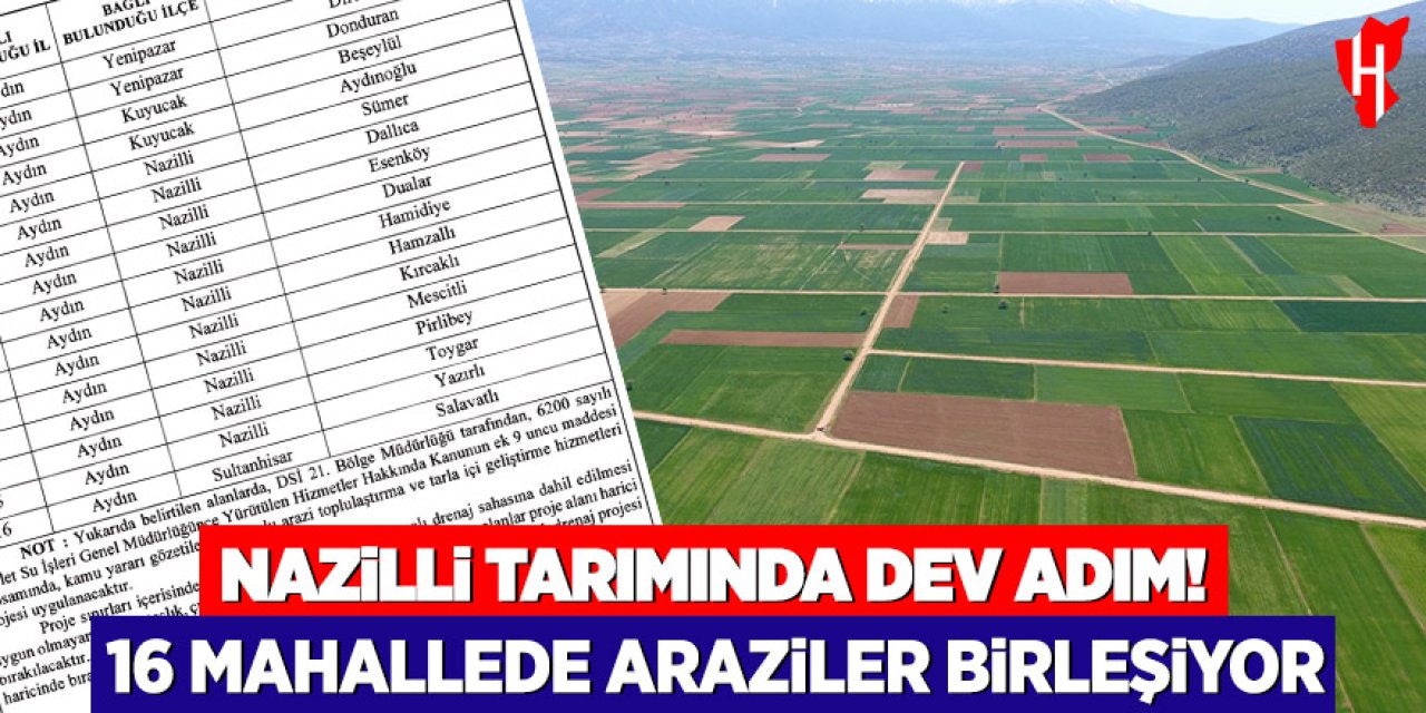 Nazilli tarımında dev adım! 16 mahallede araziler birleşiyor