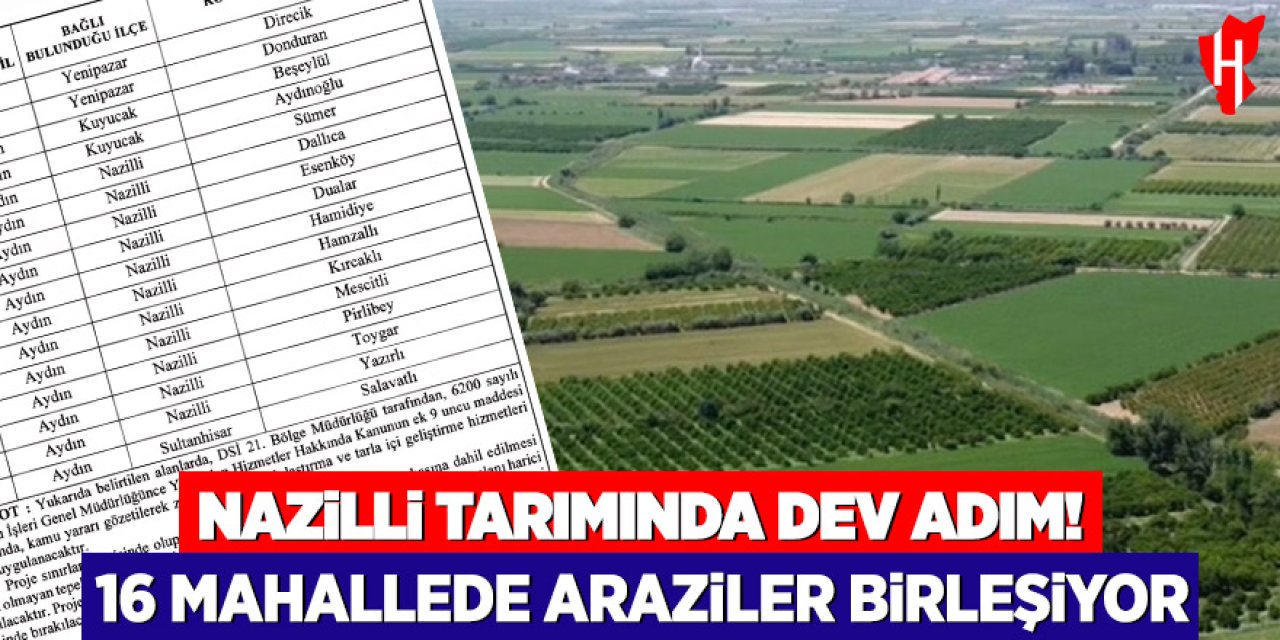 Nazilli tarımında dev adım! 16 mahallede araziler birleşiyor