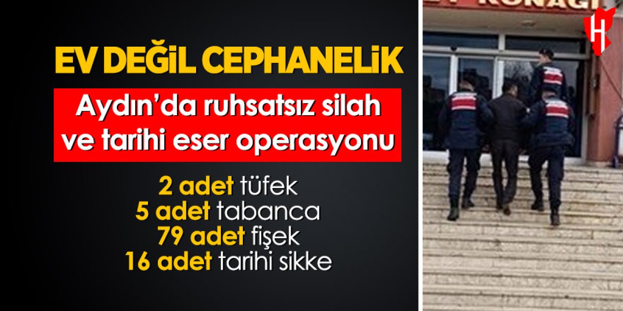 Aydın’da ruhsatsız silah ve tarihi eser operasyonu