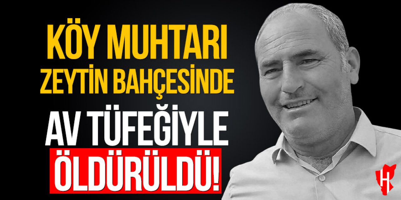 Köy muhtarı zeytin bahçesinde av tüfeğiyle öldürüldü
