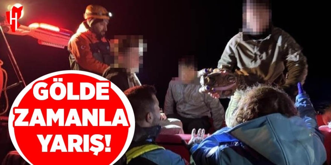 Botla açıldıkları gölde mahsur kaldılar: 2 saatlik çalışmayla kurtarıldılar