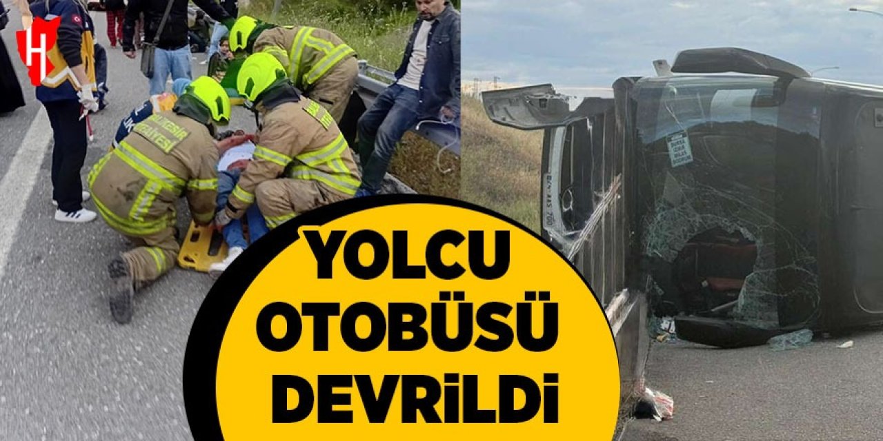 Yolcu otobüsü devrildi: 25 yaralı