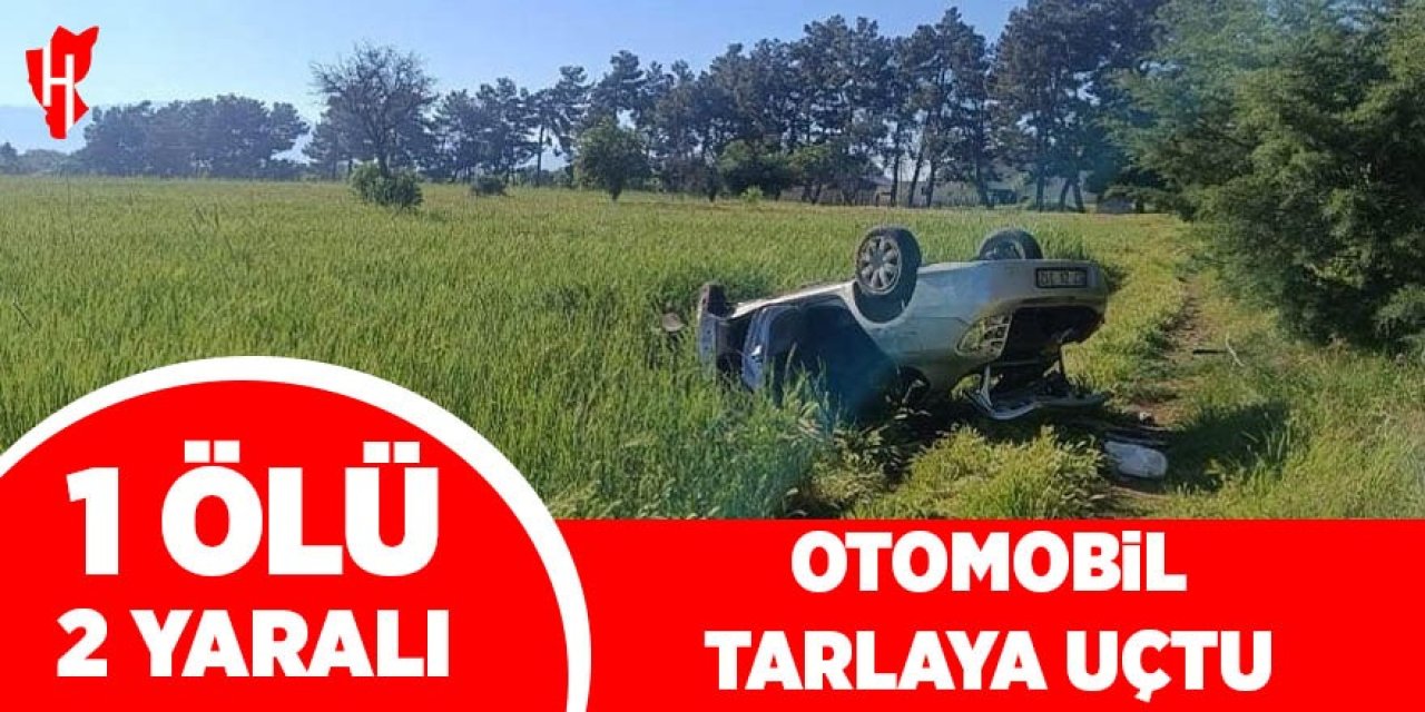 Otomobil tarlaya uçtu: 1 ölü, 2 yaralı