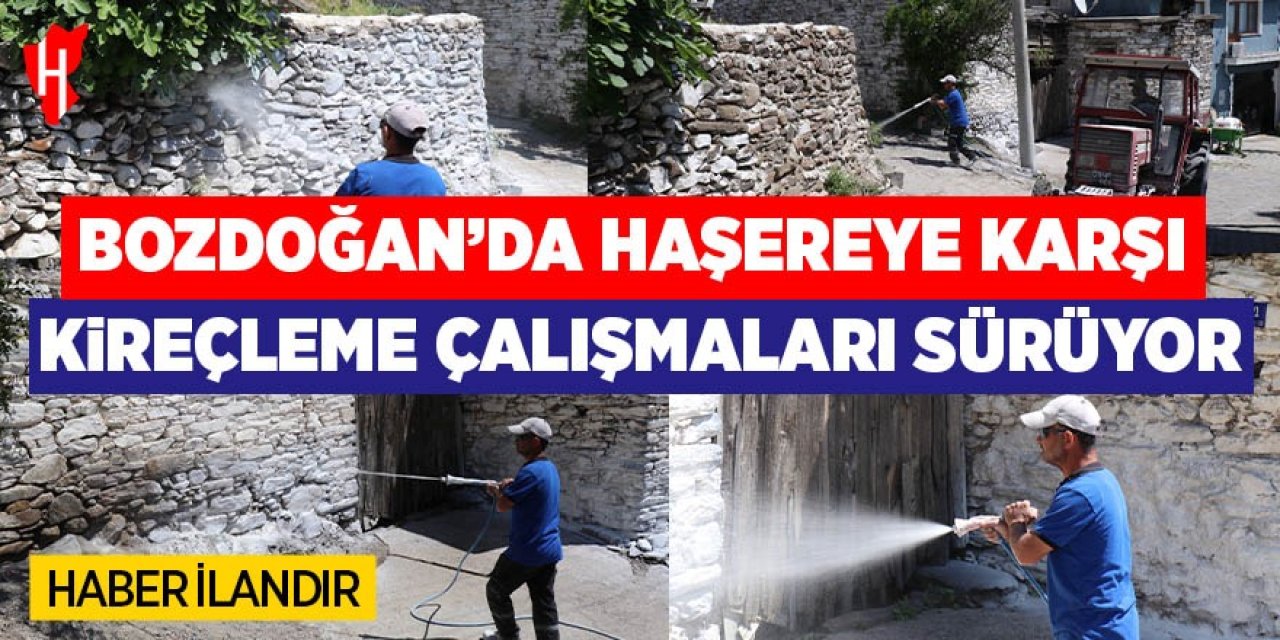 Bozdoğan'da haşereye karşı kireçleme çalışmaları sürüyor