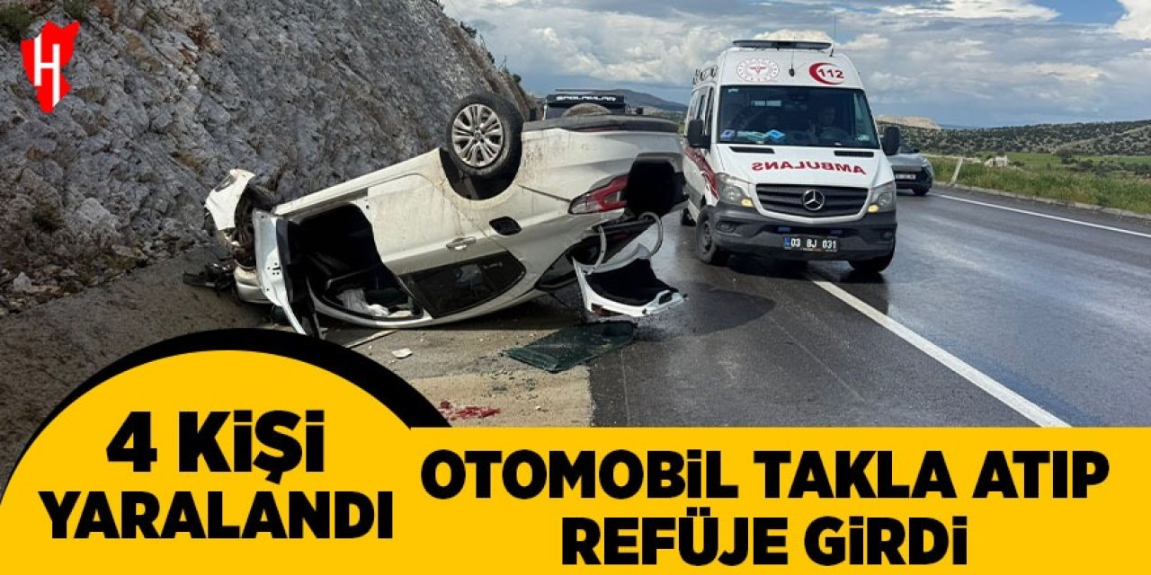 Otomobil takla atıp refüje girdi: 4 kişi yaralandı