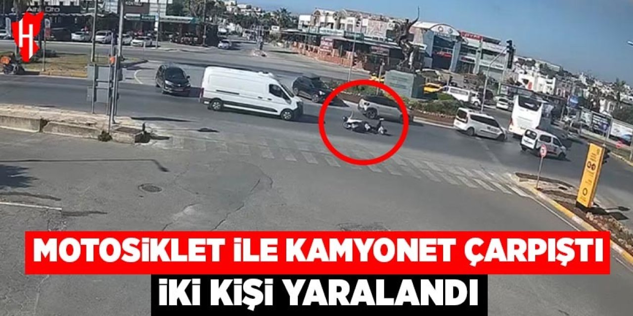 Motosiklet ile kamyonet çarpıştı: 2 yaralı