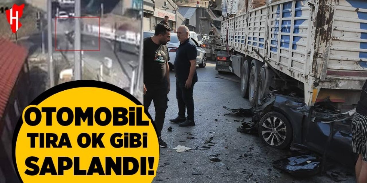 Otomobil tıra ok gibi saplandı: Sürücü hayatını ka