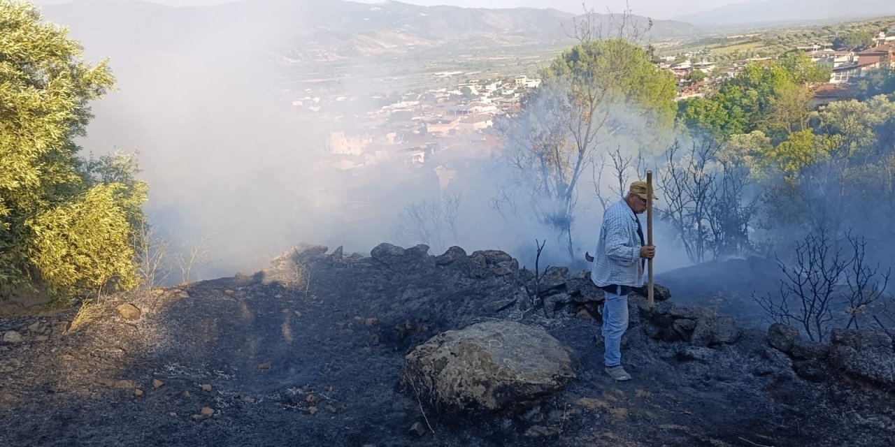 Alamut’ta arazi yangını korkuttu! Alevler yerleşim yerlerine ulaşmadan söndürüldü