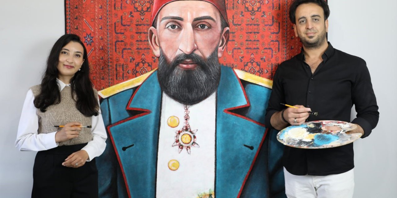 Halıyı tuvale çeviren mühendis çiftin eserleri hayran bırakıyor