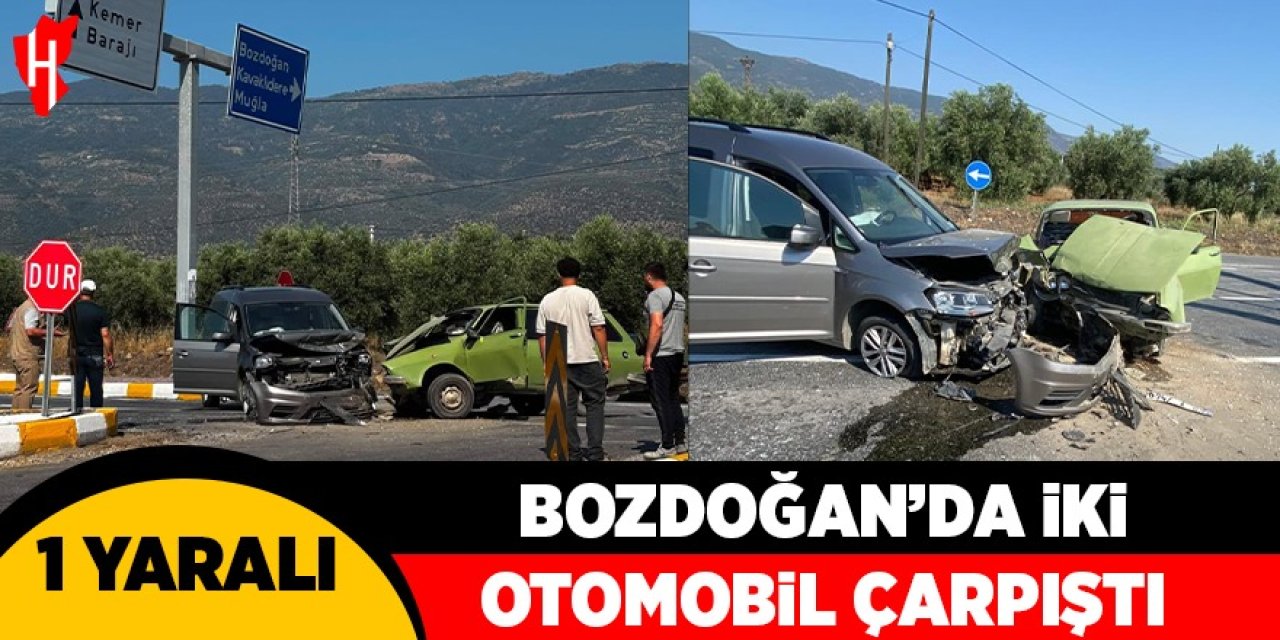 Bozdoğan'da iki otomobil çarpıştı: 1 yaralı