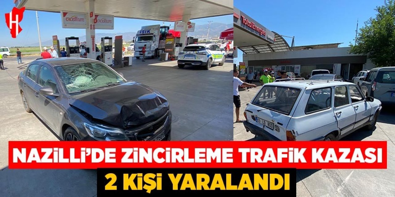 Nazilli'de zincirleme trafik kazası: 2 yaralı