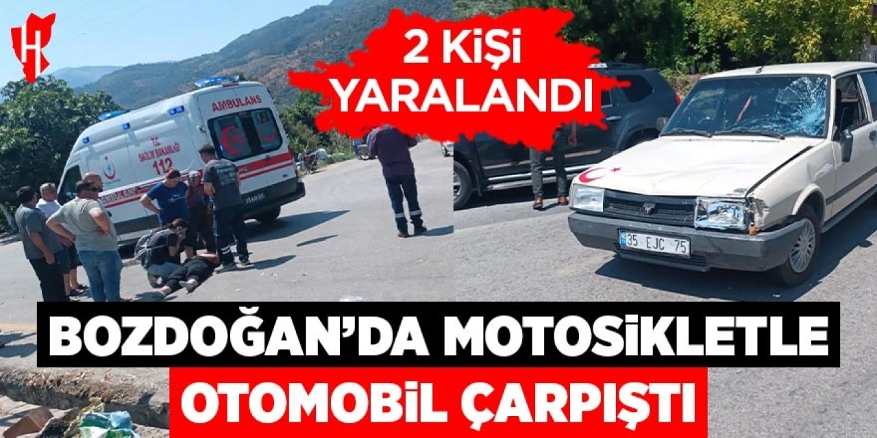Bozdoğan'da otomobille motosiklet çarpıştı: 2 yaralı