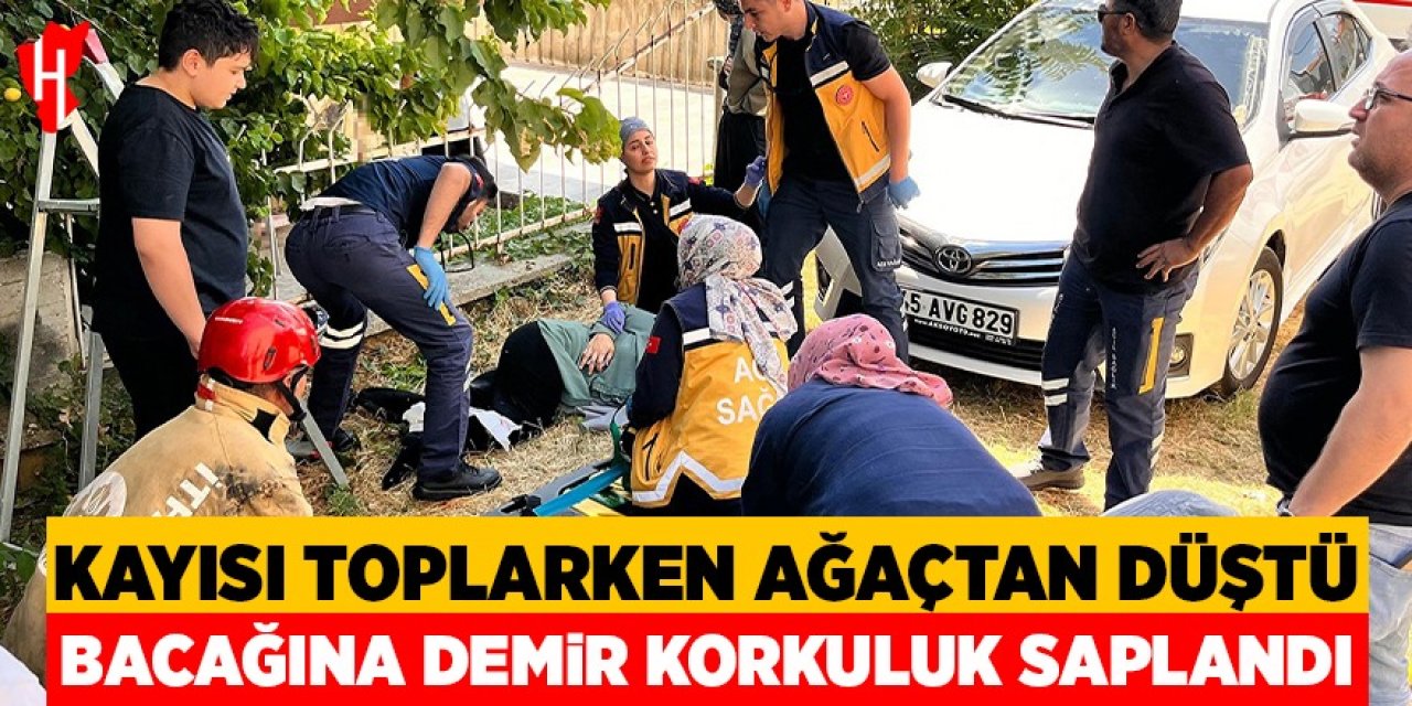 Kayısı toplarken düştü: Bacağına demir korkuluk saplandı