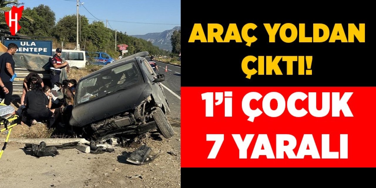 Araç yoldan çıktı: 1'i çocuk 7 yaralı