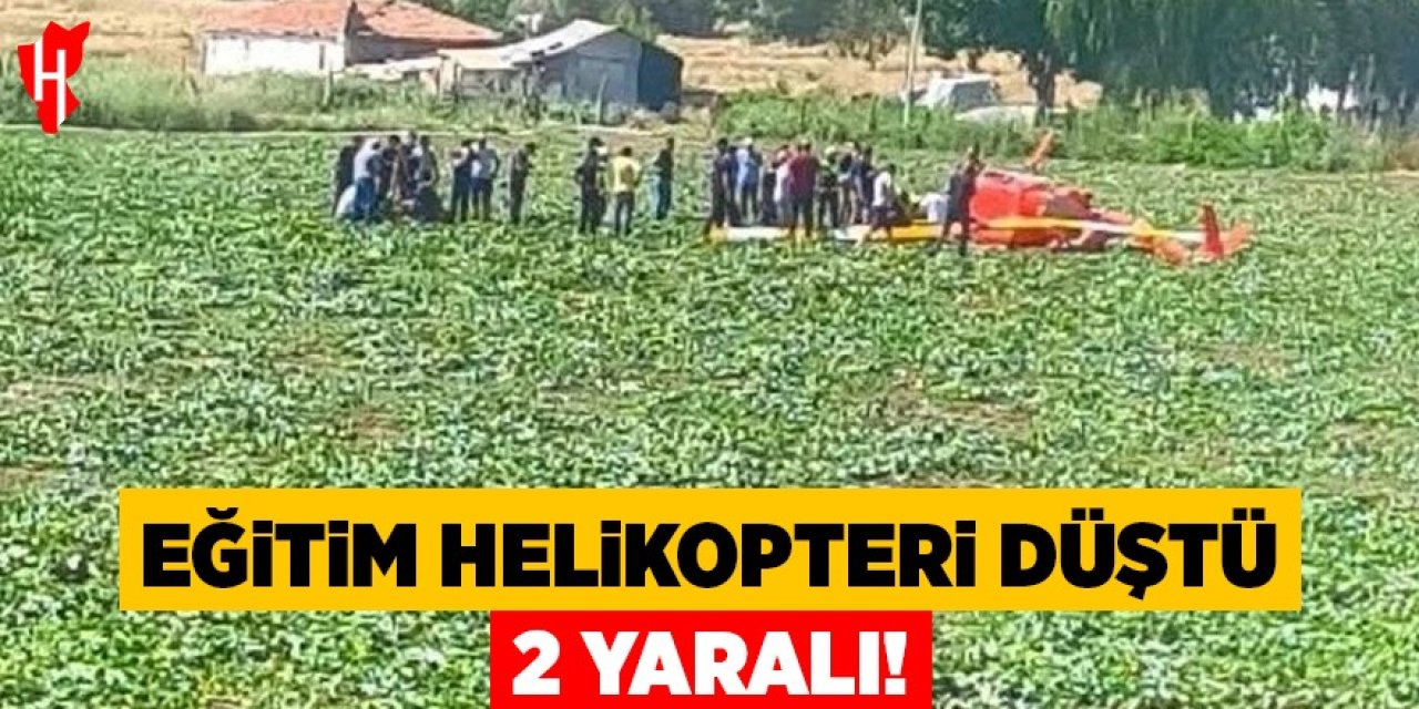 Eğitim helikopteri düştü: 2 yaralı