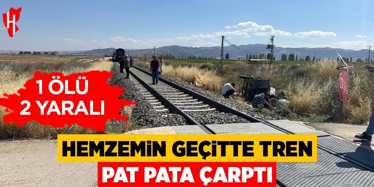 Hemzemin geçitte tren pat pata çarptı: 1 ölü, 2 yaralı
