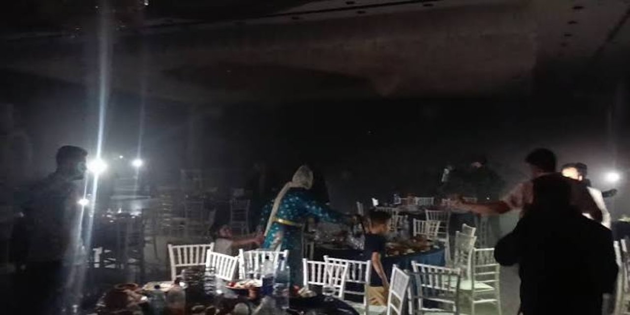 Düğün salonunda yangın paniği: Anne gözyaşları arasında bebeğini aradı