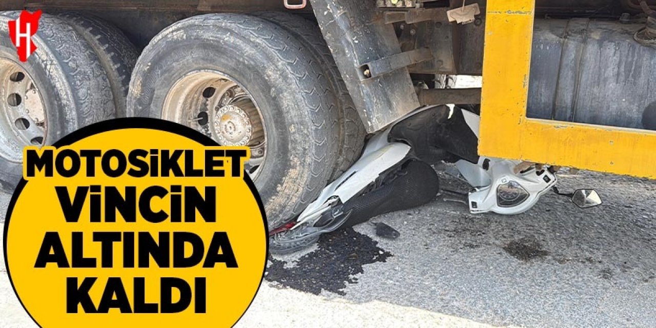 Motosiklet vincin altında kaldı