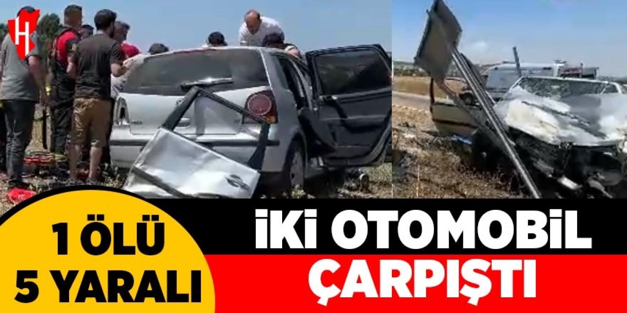 İki otomobil çarpıştı: 1 ölü, 5 yaralı