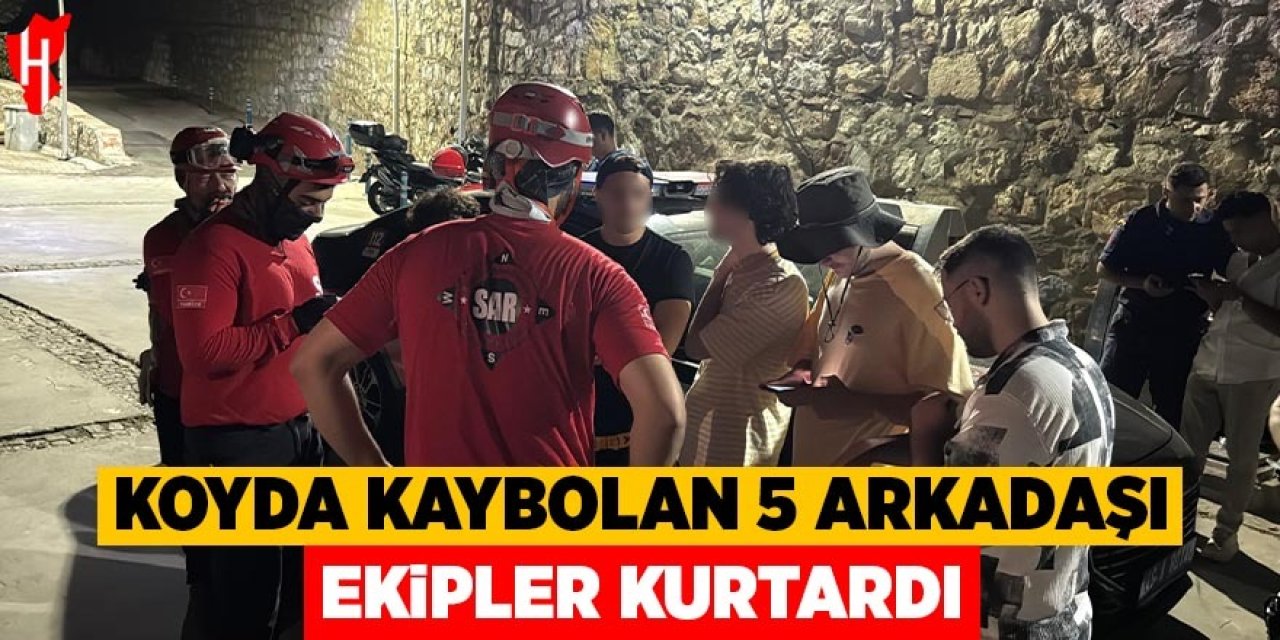 Koyda kaybolan 5 arkadaş ekiplerin çalışmasıyla kurtarıldı